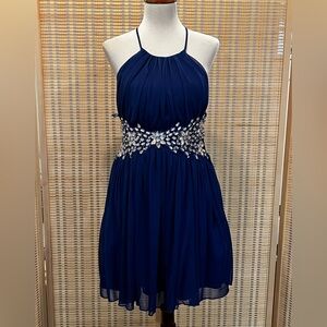 3 for $20 🌷B. darlin blue formal party cocktail dress rhinestones size 9/10